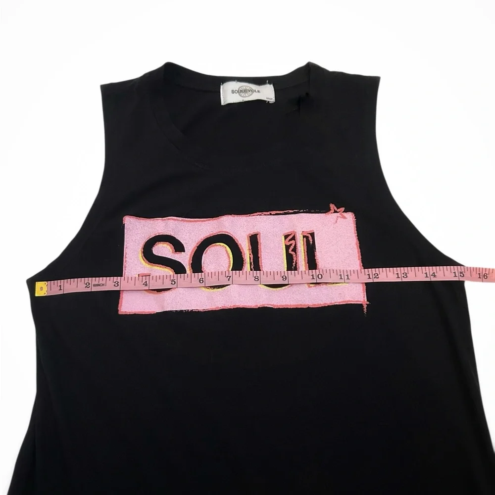 Soulcycle Small Pink Renee Black Asymmetric Tank top
